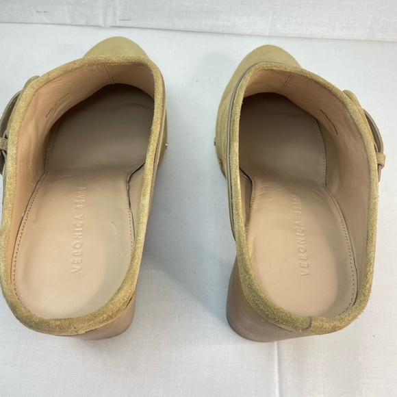 Veronica Beard Dacey Suede Studded Block Clogs in sand sz 10 M (F 655) - Picture 10 of 16